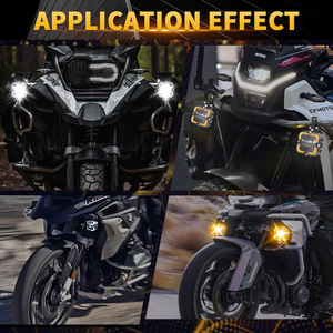<span class=keywords><strong>Moto</strong></span> universelle 90W 6000K Spot <span class=keywords><strong>clignotant</strong></span> blanc/ambre feux de croisement antibrouillard Led auxiliaire Mini lampe de conduite double couleur - Product Image 5