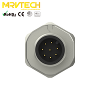 Connecteurs de montage sur panneau frontal Marvtech M12 à code A, 3/4/5/6/8/12/17 broches, pour racks d'affichage, connecteur de câble Profinet