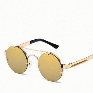 Gafas de Sol Redondas Steampunk Vintage de Moda para Hombre, Venta al por Mayor, Montura Metálica con Patillas de Resorte, Protección UV400 - Product Image 5