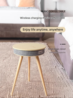 Table d'appoint intelligente avec fonction de charge sans fil et haut-parleur Bluetooth pour meubles de maison, qualité sonore HD, table basse