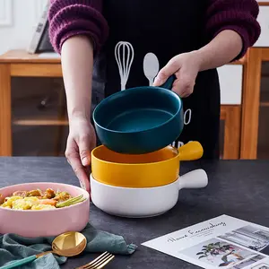 Piring Mangkuk Spesial Oven Panggang Keramik Jepang, Peralatan Makan Jaring Nasi Panggang Keju Rumah Microwave