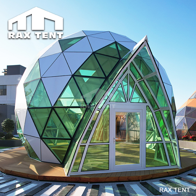 Prefabricated Geodesic Glass Dome Tent with Mezzanine for Campsite and Event
