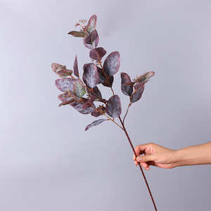 شعبية تصميم الحرير الهولندية الأوكالبتوس الجذعية النباتات الزخرفية الذهب المال أوراق الكافور - Product Image 6