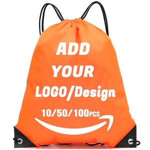 Custom <b>Drawstring</b> <b>Backpack</b> Personalized Bulk Sport Draw String Bags with Logo, Text, Design, Customized Promotional Items - Product Image 1