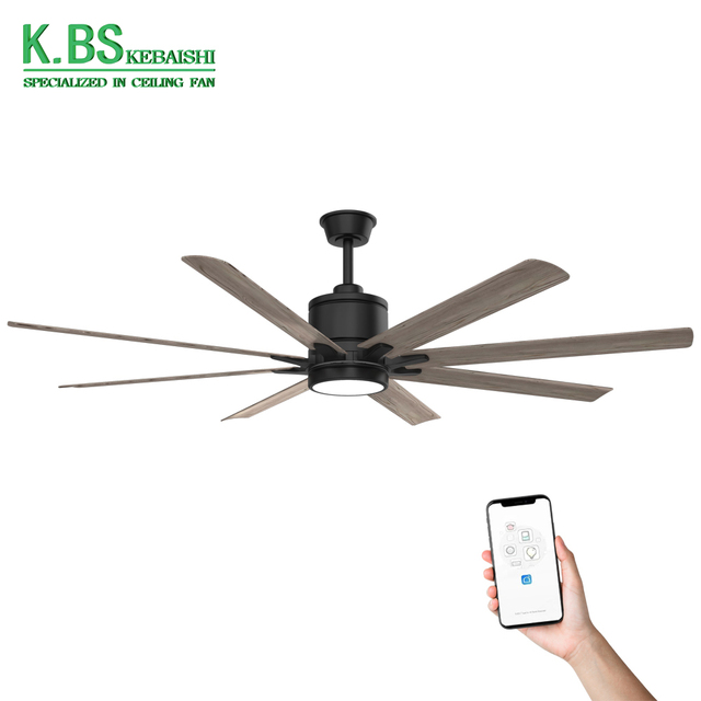 Energy Saving App Control Remote Control Large 66 Inch Smart Reversible Bldc Motor Big Led Ceiling Fan With Light