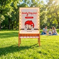 Support de jeu Plinko en bois massif, jeu de tombola à billes, plateau de jeu de récompenses autoportant pour stand de rue