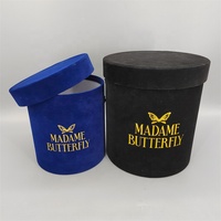Boîtes d'emballage rondes pour bouquets de fleurs en matériaux recyclés avec logo personnalisé et impression dorée, papier cadeau