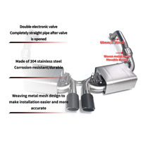 Système d'échappement électronique sport avec valve pour Porsche Cayman 987.2 3.4L en acier inoxydable 304 avec embouts en fibre de carbone
