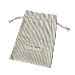 Custom Printed Eco Friendly <b>Small</b> Organic Linen Cotton Drawstring Cosmetic <b>Gift</b> <b>Bag</b> With Dual-string - Product Image 3