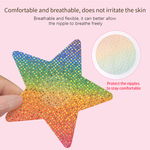 Adhesivo lindo pechos cubierta de pecho cubierta de pezón desechable ropa interior brillante empanadas de Arco Iris para chica de belleza Sexy - Product Image 4