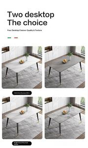 Juego de Comedor Moderno de 4 Piezas con Mesa de Piedra Sinterizada Resistente a los Arañazos, Patas de Metal, Diseño Plegable, 4 Plazas para la Cena - Product Image 2