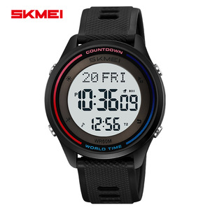 Skmei Digital Watch 50M Waterproof Tpu Strap Unisex Sport Watch With Countdown World Time Display - Product Image 5