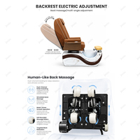Fauteuil de pédicure spa JOXIN pour salon de beauté, avec bain de pieds à remous LED 7 couleurs, massage des pieds et du dos, réglage électrique du siège, mobilier