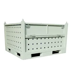 ケースカーターOEM倉庫保管ターンオーバースチールパレットボックス自動車部品保管およびターンオーバー輸送用コーミングボックス