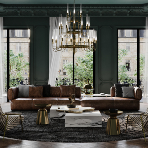 โต๊ะหินอ่อนสไตล์สเปนหรูหรา, โต๊ะกลางโรงแรมวิลล่าห้องนั่งเล่นหรูหราทันสมัยโต๊ะกาแฟ - Product Image 6