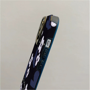 Custodia per cellulare in TPU con stampa floreale blu viola in similpelle per <span class=keywords><strong>iPhone</strong></span> X, XR, <span class=keywords><strong>11</strong></span>, 12, 13, 14, 15, 16, 17, 18 Pro Max - Product Image 5