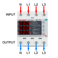 SINOTIMER D-STVP936V-80A-380V Protecteur de surtension et de sous-tension multifonction 3 phases 4 fils réglable avec récupération automatique et temporisation