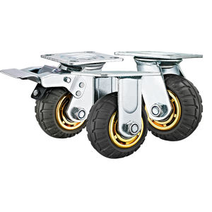 Caster roda Kastor tugas berat roda roda roda karet abu-abu padat roda troli industri mesin roda karet padat - Product Image 6