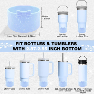 Anti-Slip BPA Free Eco-Friendly Tumbler Shining Cup Sleeve Cover <b>Glitter</b> Bling Water Bottle Protective Silicone Boot Snowboy - Product Image 3