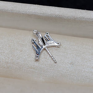 Pendentif en argent S925 en forme de château avec perles lâches de 10-12 mm, accessoires de bricolage, plateau vide, produit semi-fini 3999 - Product Image 4