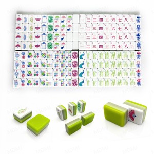 Juego de Mahjong Personalizado Estilo Americano, 160 Piezas, Color Azul Brisa Marina, Pintado a Mano en Acrílico, Plegable, Moderno y Lujoso, Set de Regalo - Product Image 3