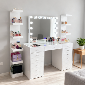 Table <span class=keywords><strong>de</strong></span> Maquillage Professionnelle Moderne avec Miroir et Tiroirs, pour Usines <span class=keywords><strong>de</strong></span> Meubles - Product Image 1