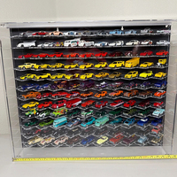 Vitrine de présentation pour 120 voitures miniatures, transparente, en acrylique 1/64, armoire de rangement pour modèles de voitures Hot Wheels Matchbox, montage mural avec éclairage LED