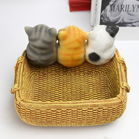 Boîte de rangement personnalisée en résine en forme de chat, adorable panier de rangement en résine en forme de chat pour la décoration du salon