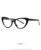 Nouvelles montures de lunettes tendance, best-seller, montures œil-de-chat noires en TR90 à monture complète, verres neutres, protection anti-lumière bleue, à pois