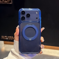 Casing HP Kristal Bening Grosir dengan Stand Putar 360 Derajat, Cincin Magnet, dan Pengisian Daya Nirkabel untuk iPhone 15 16 17 18p 18pm