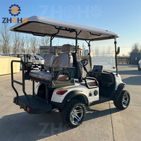 La meilleure voiturette de golf électrique 4 places avec volant en fibre de carbone, batterie au lithium certifiée CE pour enfants et adultes