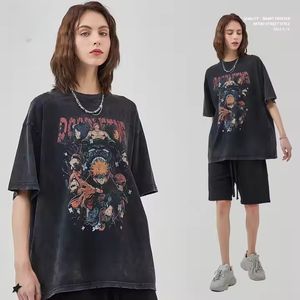 T-Shirt <span class=keywords><strong>Homme</strong></span> Rétro 100% Coton Manches Courtes Coupe Ample 'Huo Shadow Payne' Imprimé Solide Flocon <span class=keywords><strong>de</strong></span> Neige Frite Numérique Blanc Jersey - Product Image 4