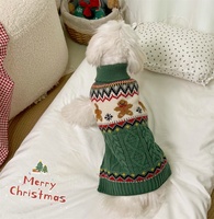 Pull de Noël pour chien, vêtements chauds en tricot pour animaux de compagnie avec motif renne et pain d'épices pour chiens de petite et moyenne taille