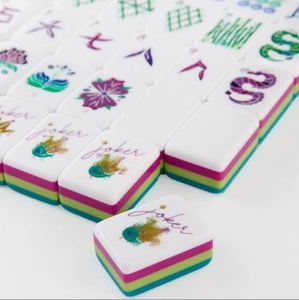 Offre Spéciale : Jeu de Tuiles de Mahjong Américain de Luxe LG-SJ Bleu, 160 Tuiles Acryliques Gravées à 4 Couches, Idéal pour les Soirées en Famille et les Cadeaux de Fêtes - Product Image 2