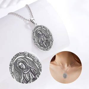 Changda 925 Joyeria De Plata 925 Mayoreo <span class=keywords><strong>La</strong></span> Virgen De Guadalupe Bijoux religieux Saint patron Guadalupe Vierge Marie Collier - Product Image 6