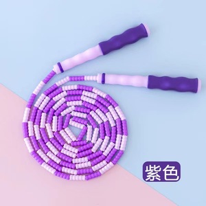 Beaded Jump Rope 2.8M Rose Red PP Material Durable For Children And Beginners - Product Image 3