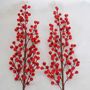Rama de Bayas Navideñas Artificiales, Tallo de Bayas Rojas Artificiales para Decoración - Product Image 1