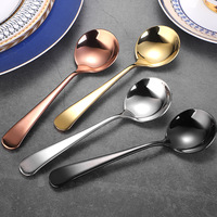 Cuillère à tête ronde en acier inoxydable 304 de qualité supérieure, cuillère à dessert tendance pour enfants, cuillère créative pour riz et bouillie, idéale comme cadeau de mariage