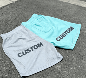 Shorts de bain vintage d'été pour hommes, 100% polyester tricoté, respirant, taille élastique, logo personnalisé - Product Image 2