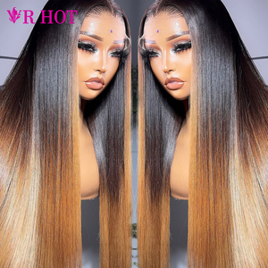 Fornitori all'Ingrosso di Parrucche, Parrucche in <span class=keywords><strong>Capelli</strong></span> Umani Colorati Ombré Marrone, Parrucche Lisce con Frontale in Pizzo HD 13x4 per Donne di Colore - Product Image 1