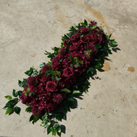 Guirlande florale réutilisable en soie artificielle, roses et hortensias blancs, effet toucher réel, pour décoration d'arche de mariage et de table