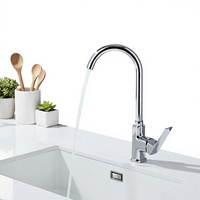 Robinet de cuisine monocommande moderne en acier inoxydable, à poser sur évier, finition plaquée, certifié CUPC, pour hôtels