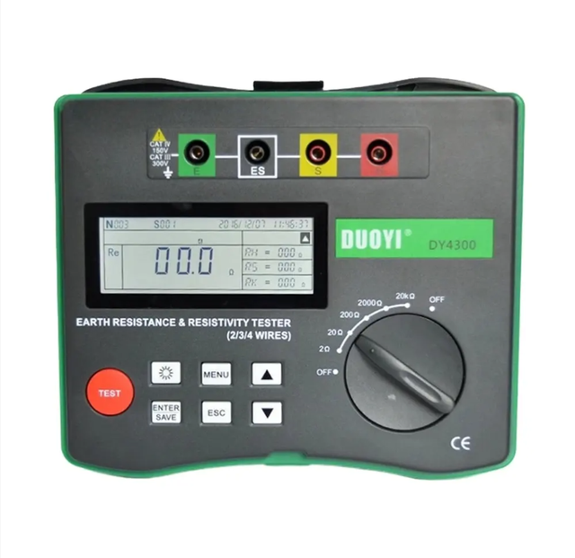 DY4300 DUOYI Digital Ground Soil Resistance Meter & Tester High Accuracy 1% IP55 Protection Auto Testing 220V