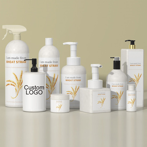Rơm Lúa Mì Container 300Ml 20Oz 250 G 500Ml Vẻ Đẹp Sang Trọng Chăm Sóc Cá Nhân Bao Bì Jar Xà Phòng Phân Hủy Sinh Học Chai Dầu Gội Đầu - Product Image 2
