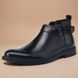 Retro Men's <b>Boots</b> Genuine Leather Comfortable Fashionable Breathable Anti-slip Ankle Bootie Outdoor Training All Seasons - Product Image 6