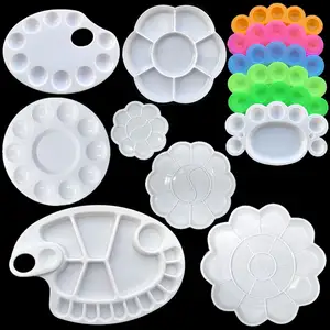 19 style Palette Art Alternatives Paint Tray Artist Watercolor Plastic Palette White Watercolor Palette Pigment Round Tray