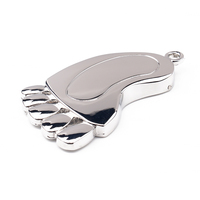 Empreinte clés USB en vrac pas cher métal mignon clé USB avec porte-clés approvisionnement d'usine argent bébé pied clé USB