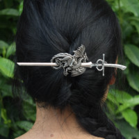 Bâton à cheveux gothique pour femme de 16 cm, libellule, épée fantastique, épingle à cheveux, bijoux coulissants