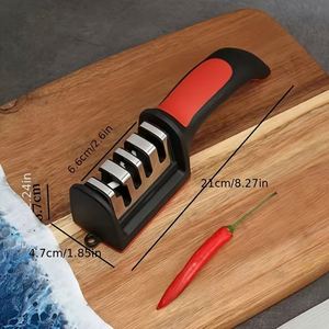 Professional Kitchen 3/4-Segment Steel <b>Knife</b> <b>Sharpener</b> Multi-Functional Household Hand-Held 3/4-Purpose Black Sharpening Stone - Product Image 4