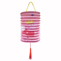Lanterne personnalisée en forme d'orgue de noël, 5 pièces, pliables, de haute qualité, luminaire suspendu en papier, pour mariage, publicité et anniversaire